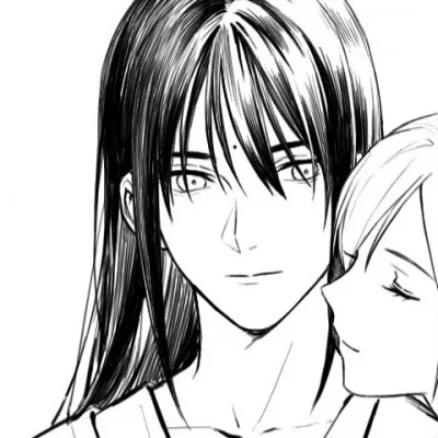 高清一对两张的黑白漫画情头暧昧图片第1张