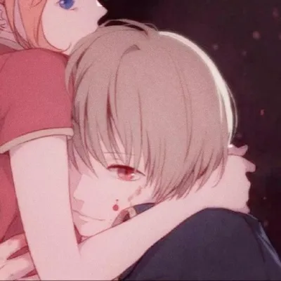 高清一对两张的甜蜜拥抱动漫情侣头像图片第1张