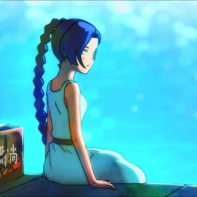 高清蓝色系动漫情侣头像一男一女图片第1张