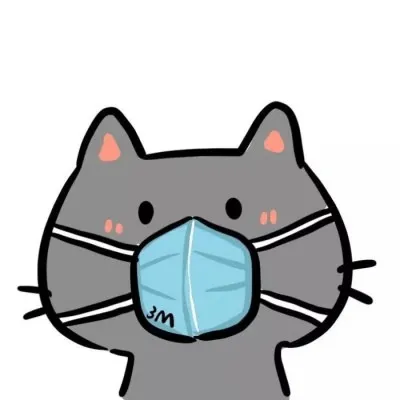 高清可爱的口罩卡通情侣头像一男一女图片第1张