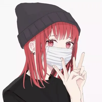 动漫情头一男一女戴口罩第1张