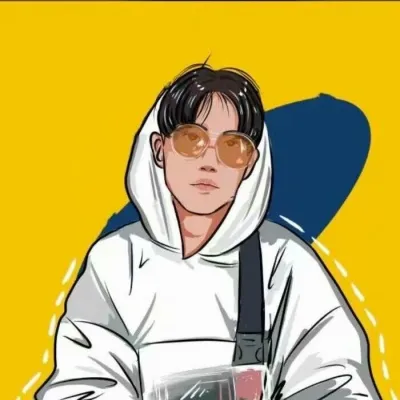 漫画嘻哈风情侣头像一男一女图片第1张