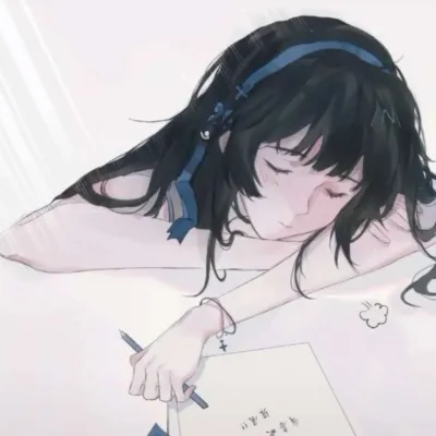 高清一男一女学习漫画情侣头像图片第1张