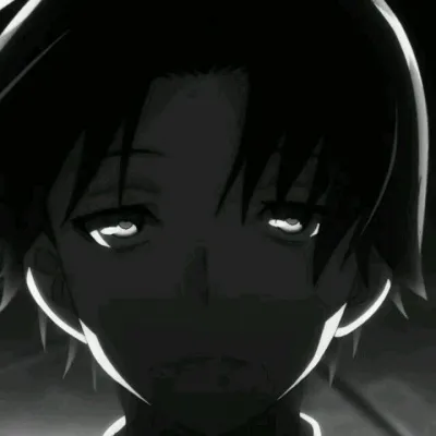 黑白伤感动漫男生头像第1张