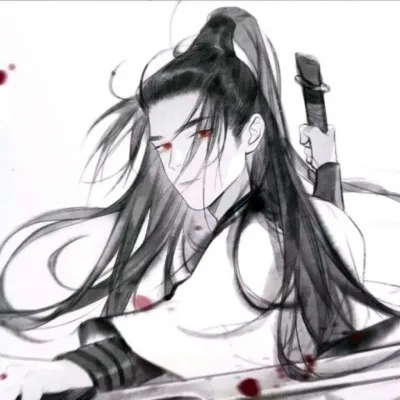 黑白动漫古风男头第1张