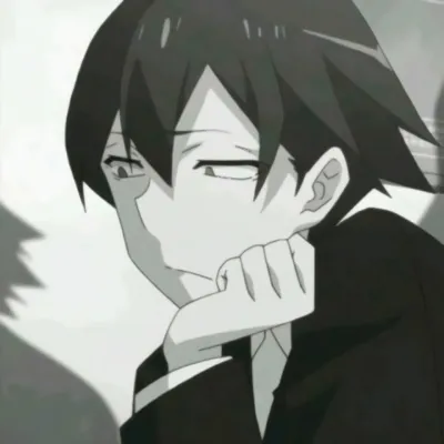 高清好看的二次元黑白动漫头像男生图片第1张