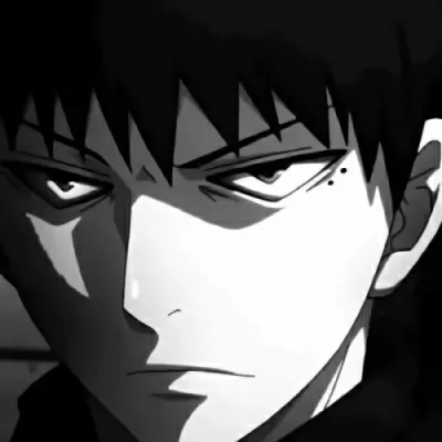 高清好看的动漫男生超拽黑白头像图片第1张