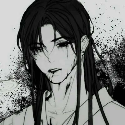 高清超酷的黑白古风丧系男生动漫头像图片第1张