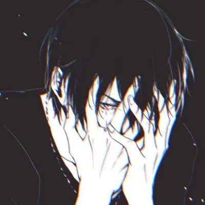 高清超酷的黑白动漫微信男头像丧图片第1张