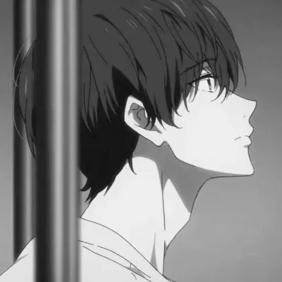 高清好看的快手动漫男生黑白头像图片第1张