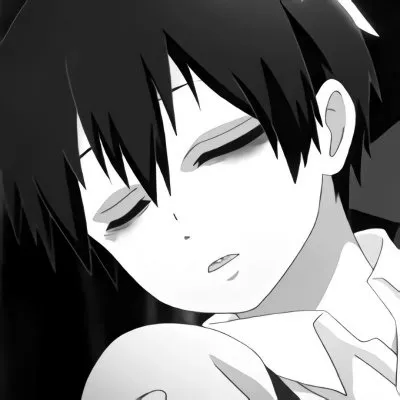 黑白伤心动漫头像男第1张
