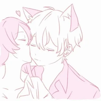 情侣头像粉色系一对的动漫第1张