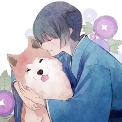 抱着宠物的动漫男生头像图片第1张