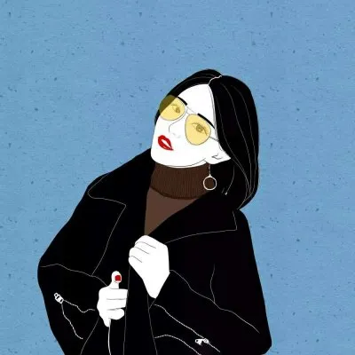 手绘女头像高冷第1张