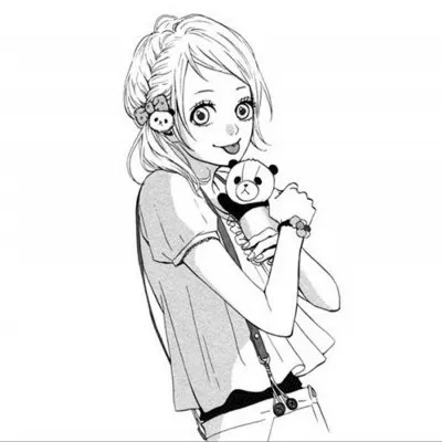 手绘头像女生黑白简约第1张