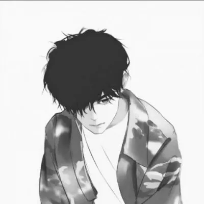 漫画头像男生帅气冷漠黑白第1张