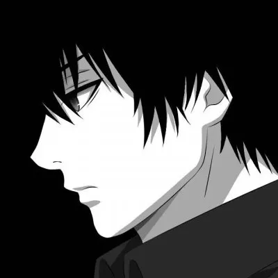 黑白男生动漫头像丧气第1张