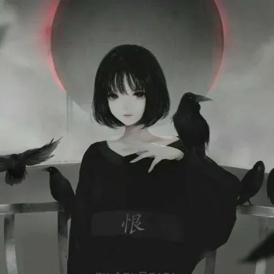 黑化漂亮少女动漫头像图片第1张
