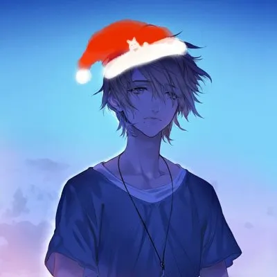 圣诞帽男动漫头像第1张
