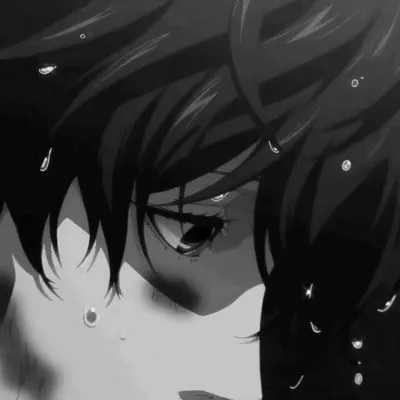 男生黑白动漫头像丧第1张