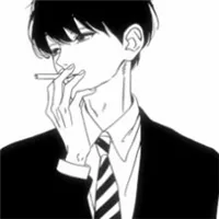 动漫男抽烟图片头像第1张