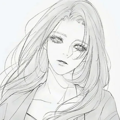 动漫女头黑白第1张