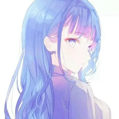 qq头像蓝色系女生动漫第1张