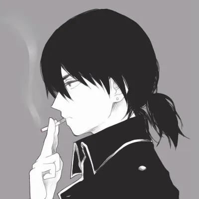 动漫头像男生冷酷黑色第1张