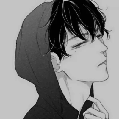 男生漫头黑白第1张