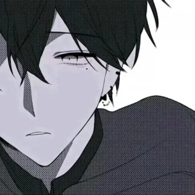 qq黑白动漫头像男生第1张