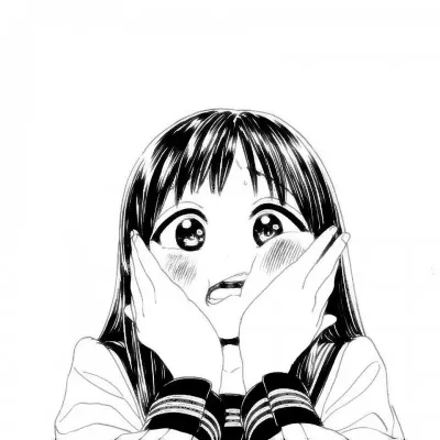 黑白漫画头像女生图片第1张