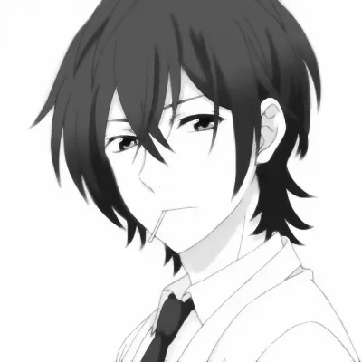 男生动漫头像黑白简约第1张