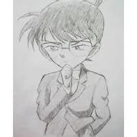 柯南简单素描图片头像第1张