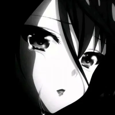丧系头像女动漫黑白第1张