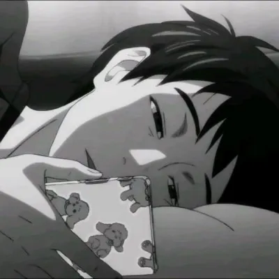 qq头像男生伤感黑白动漫第1张