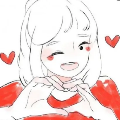 头像爱心手势女生动漫第1张