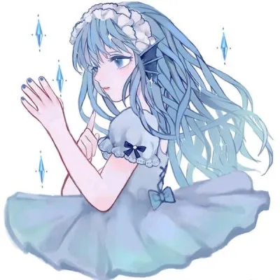 动漫头像女生清新蓝色第1张