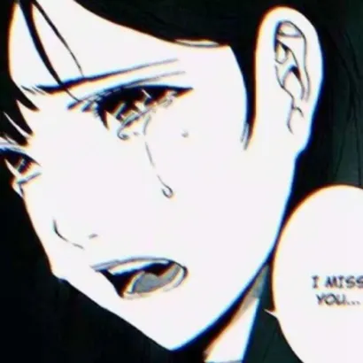 黑白动漫女生丧系头像第1张