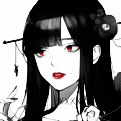 黑白很丧的女头动漫第1张