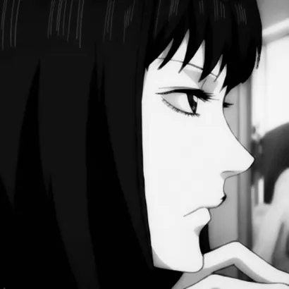 黑白动漫女头丧第1张