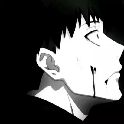 动漫男头黑白伤感第1张