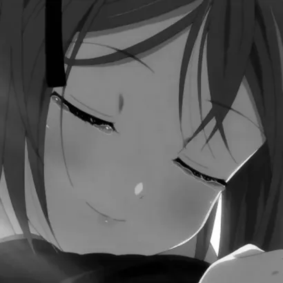 动漫头像女黑白伤感第1张