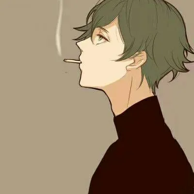 动漫男生侧脸吸烟冷酷图片头像第1张