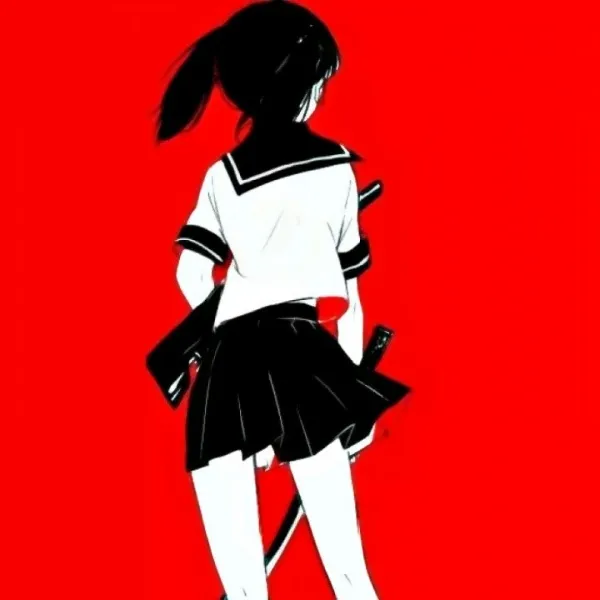 红色动漫头像第1张