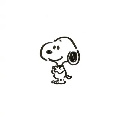 高清简笔画画的史努比头像卡通可爱图片第1张