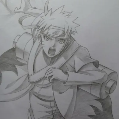 高清帅气的火影忍者鸣人手绘头像图片第1张