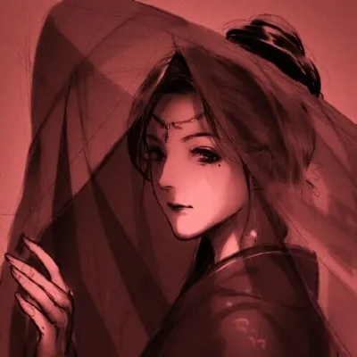 高清有意境的漫画头像女生古风悲伤图片第1张