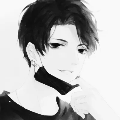 高清帅气的动漫男生头像黑白酷帅图片第1张