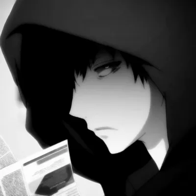 好看冷酷的黑白动漫男头高清头像图片第1张