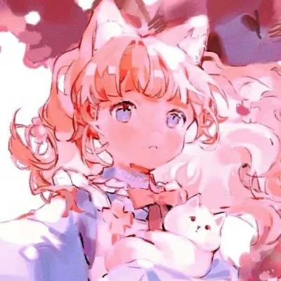 日系动漫女头粉白头像第1张